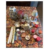 Lot of gently burned  & new scented candles