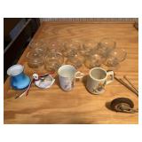 Lot of glassware includes 10 cornflower sherbet