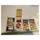 4 Vintage Road Maps, PA & NJ, NY, Ohio, 4 states,