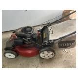 Toro 22ï¿½ self propelled mower with bagger, 6.75