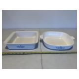 Corningware 'Cornflower' baking dishes, 10' sq &