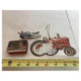 Hallmark Santa on steam fire engine, vintage metal