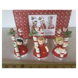 Candy Cane Girl Trio, ceramic