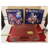 Vintage Lego hard plastic carrying case & boxes