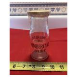 Kimberland Dairy 1/2 pt skim milk bottle with