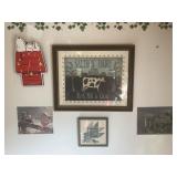 5 pieces on wall, Snoopy Clock,untested Salt Box