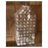 Vintage wooden thread spools on display 12 x 21,