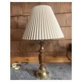 Brass lamp 30' tall, tri-light, 4 bulbs works