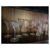 Lot of different style stemware glassware