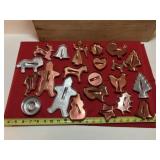 Lot of Aluminum & copper colored cookie cutters