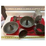 Lot of metal kitchen items including Mouli Grater