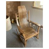 Amish style bent oak rocking chair26 x 33 x 42