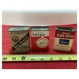3 vintage spice tins McCormicks, Krogers &