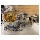 Large Snowman musical snowglobe & 3 snowman votive