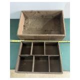 2 vintage wood boxes