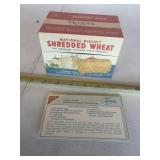 Vintage Shredded Wheat Recipe box w/recipes&cards