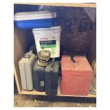 Empty tool cases, contents shelf