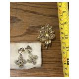 Aurora Borealis Rhinestone clips on earrings &
