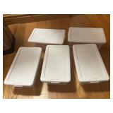 5 Sterilite totes, 6 qt