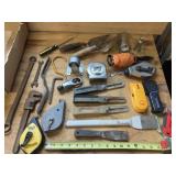 Box tools, chalk lines, stud finders, wrenches,