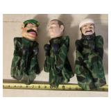 3 Vintage Policial Punch Puppets, very good shape