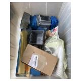 Flip top tote of electrical hardware
