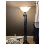 Tri-lite Lamp, 6ft tall, shade 17"round &
