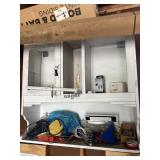 White Cupboard and contents, needs removed 39ï¿½ x