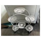 Metal plant stand on wheels