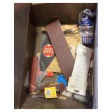Sand paper, misc tools & hardware in drawer