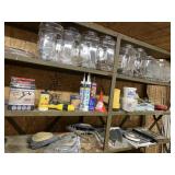 Contents of shelves, jugs of hardware