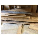 Lot of rough sawed lumber, (2) 3ï¿½ thick, longest
