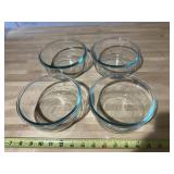 4 Pryrex glass baking dishes, approx 3 cup