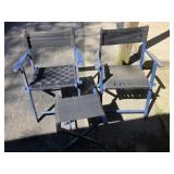 2 folding chairs & stool