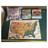 United States wooden puzzle & other puzzles