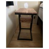 End table with Drawer 19 x 14 x 26, metal & wood
