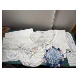 Lot of crafty/fancy hand work on  pillow slips,