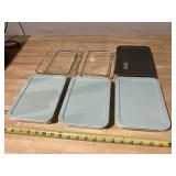 6 Pyrex 3 cups glass bakeware w/4 lids