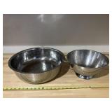 15 & 10" stainless colanders, small is Farberware