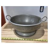 Vintage 15" Aluminum Colander/Strainer, heavy