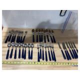 Fiberwear Blue plastic handled flatwear, 8 tsp,