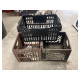 2 crates & shopping basket