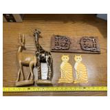 Wooden Decor, giraffe marked handcarved Kenya