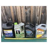4 jugs oil, 1 full, others 1/2