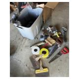 Rubbermaid tote full drywall tools