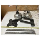 Tv mount, 2 clamp lights, angle iron