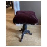 Vintage piano stool, 13 x 13 x 20, metal base