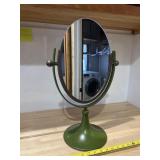 Dual sided table top Mirror,heavy, metal, 20x13