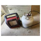 Buddy heater with propane tank