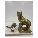 Brass looking bear & horse